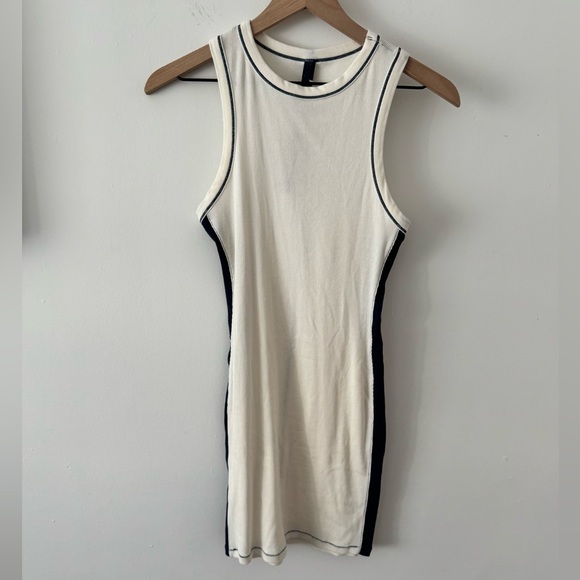 NWT SKIMS Marble and Navy Ribbed Dress Medium - Picture 2 of 7